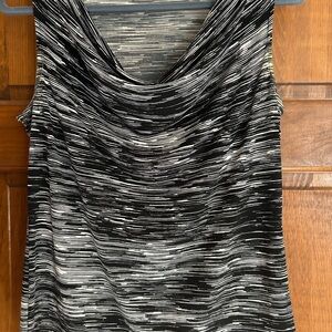 Calvin Klein Black and White Striped Blouse